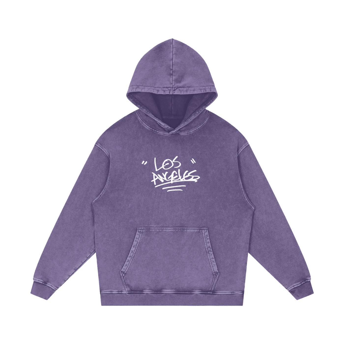 "LA SNOW" Washed Loose Cotton Hoodie