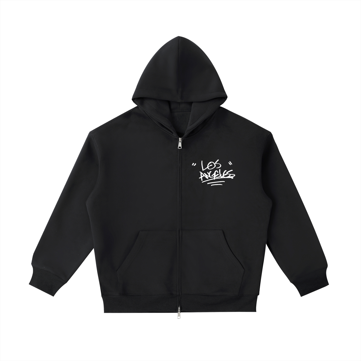 "LA ZIP" -  Heavyweight Pocket Hoodie