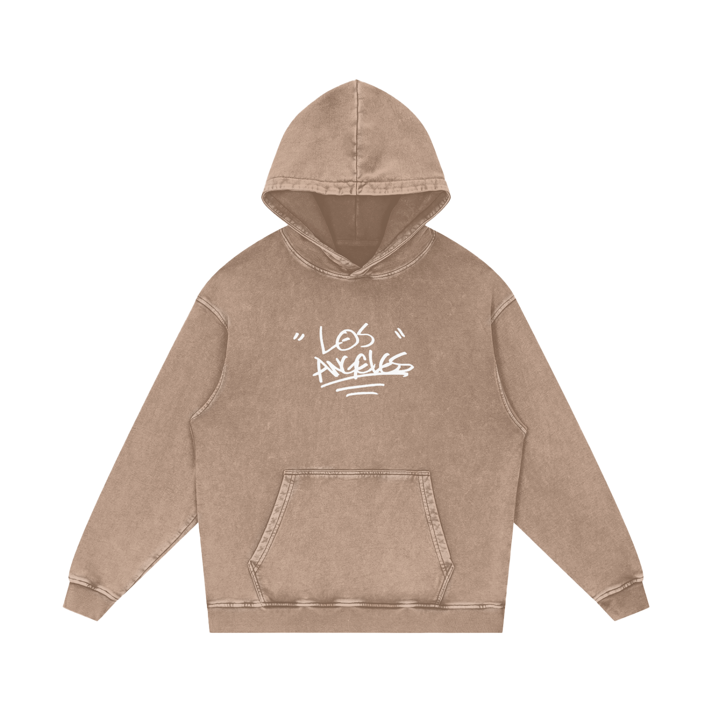 "LA SNOW" Washed Loose Cotton Hoodie