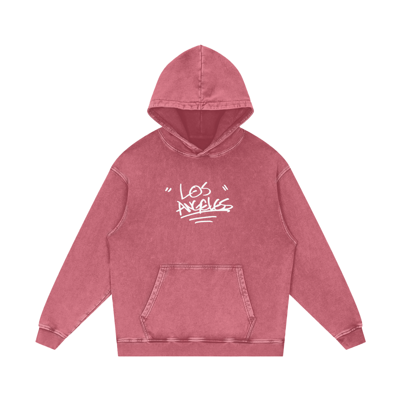 "LA SNOW" Washed Loose Cotton Hoodie