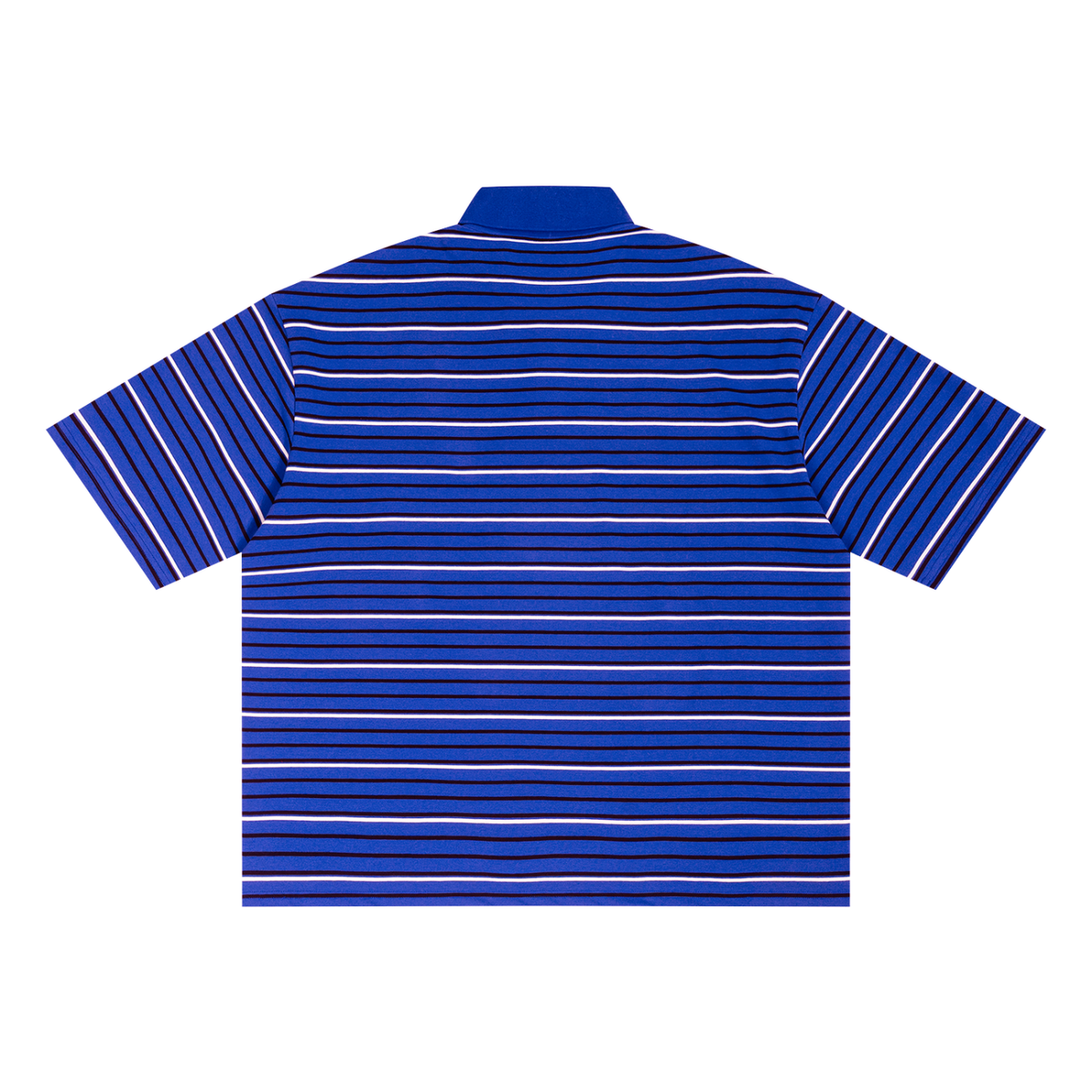 "LOCO" Striped Boxy Collared Polo Shirt