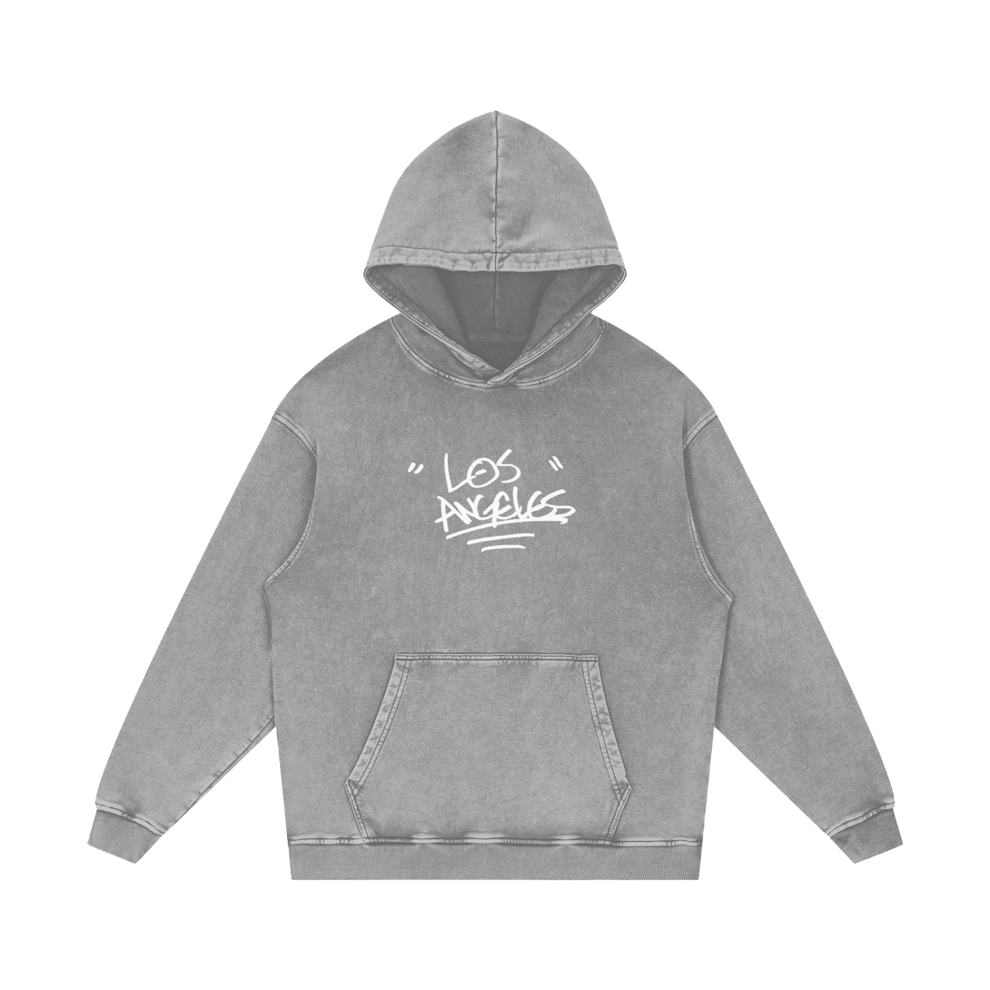 "LA SNOW" Washed Loose Cotton Hoodie