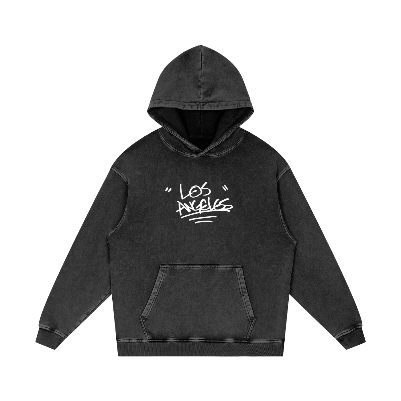 "LA SNOW" Washed Loose Cotton Hoodie