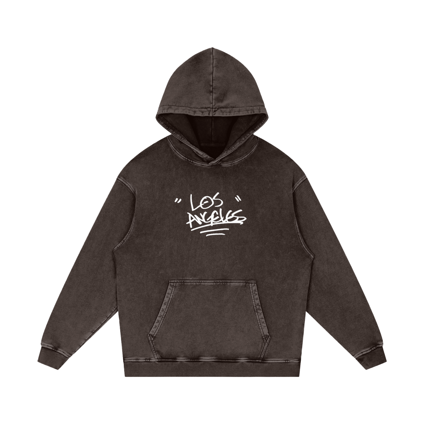 "LA SNOW" Washed Loose Cotton Hoodie