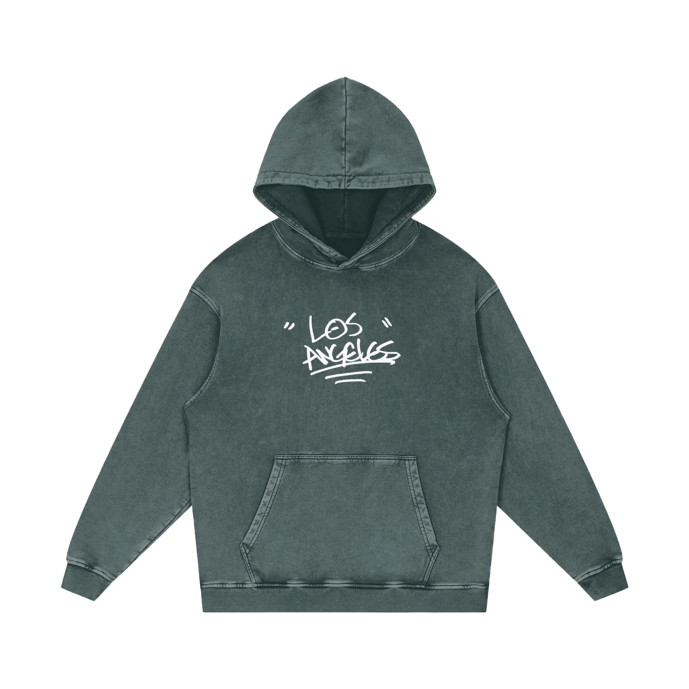 "LA SNOW" Washed Loose Cotton Hoodie