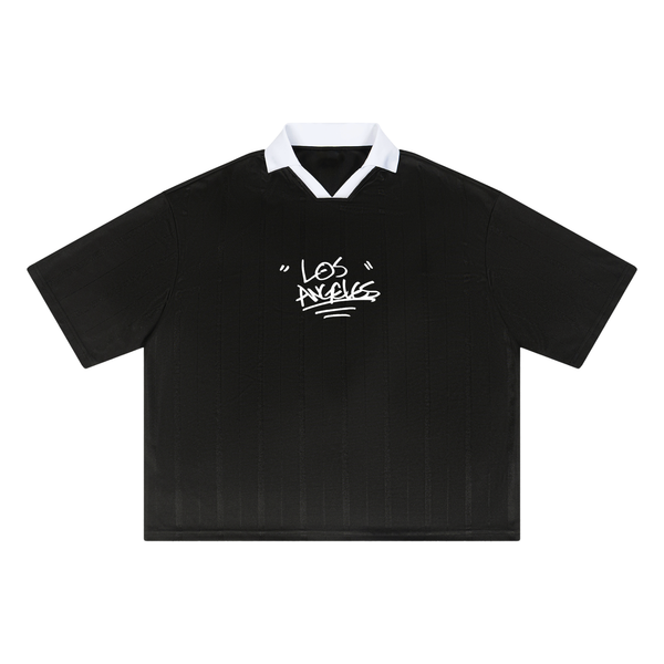 "LOS"- Striped Boxy Soccer Jersey